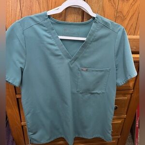 Figs Teal Scrub Top & Jogger Bottoms Set Medium